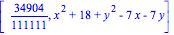 [34904/111111, x^2+18+y^2-7*x-7*y]